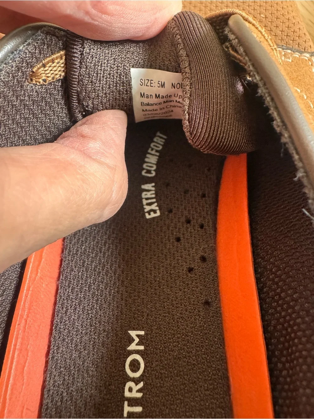 Boys Nordstrom Brown Suede (no tie) sneakers. Size 5